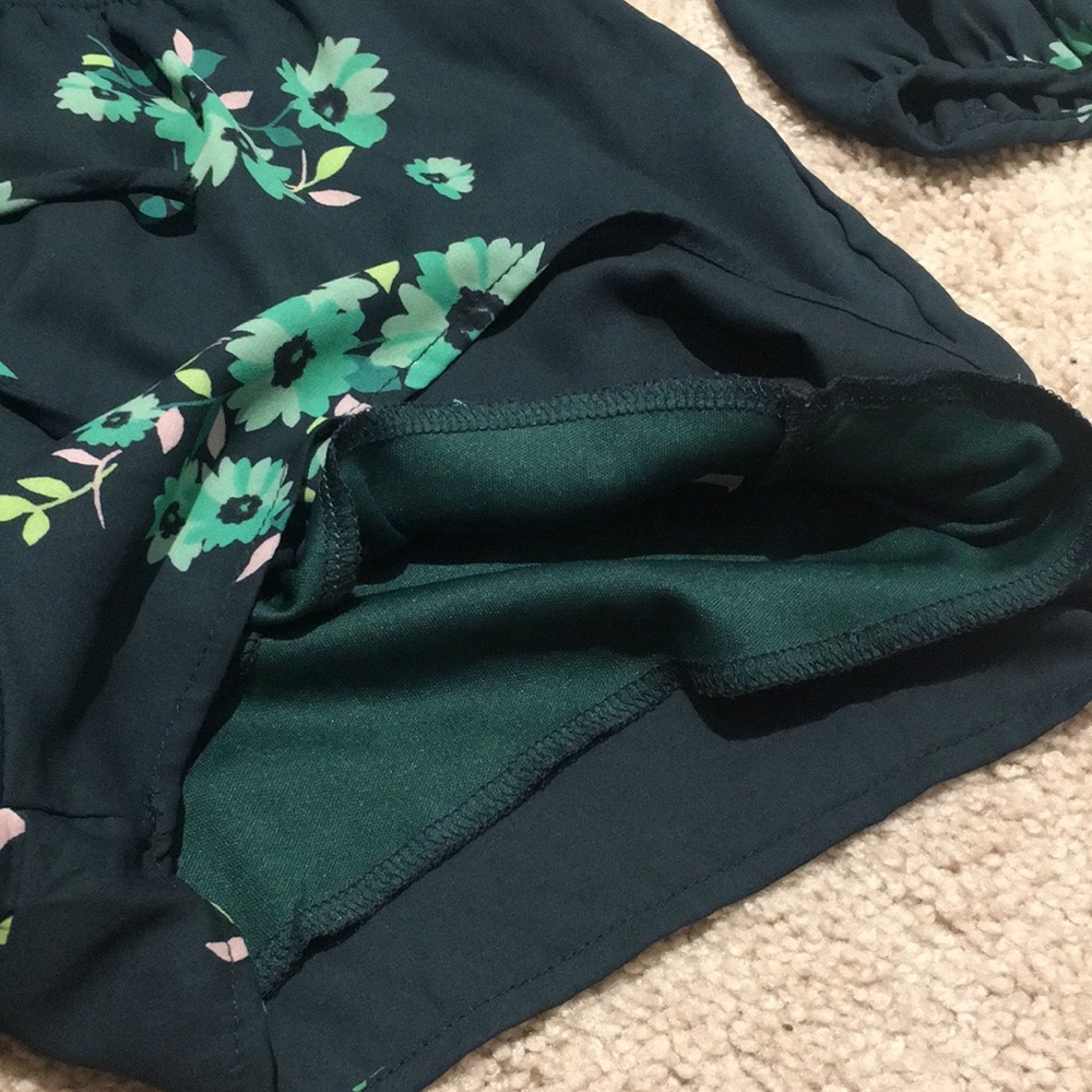 {Honey Punch} green floral romper - Picture 4 of 6